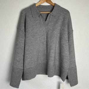 Commense Gray V-Neck Sweater